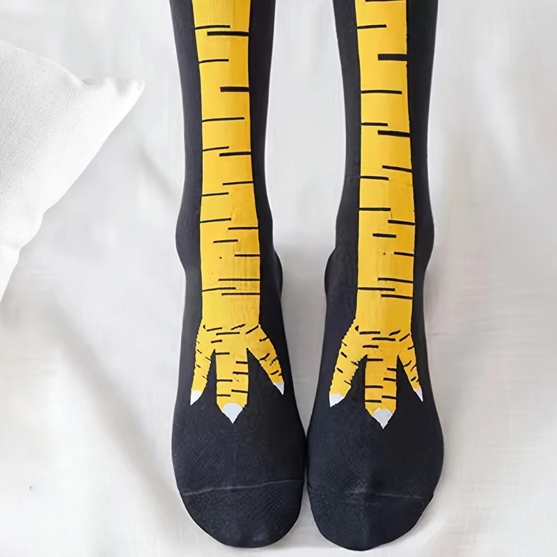 1/2/5 Pairs Women Knee High So - Funny Chicken Leg Socks 评论和价格