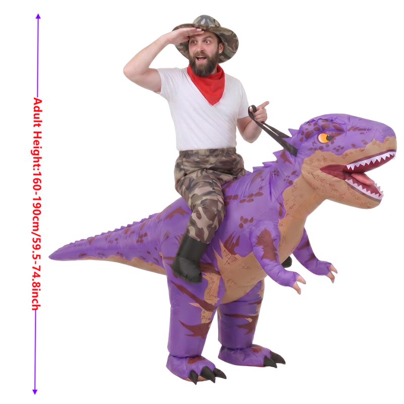 Funny Camo purple T-Rex Inflat - Inflatable Dinosaur Costume Adult 评论和价格