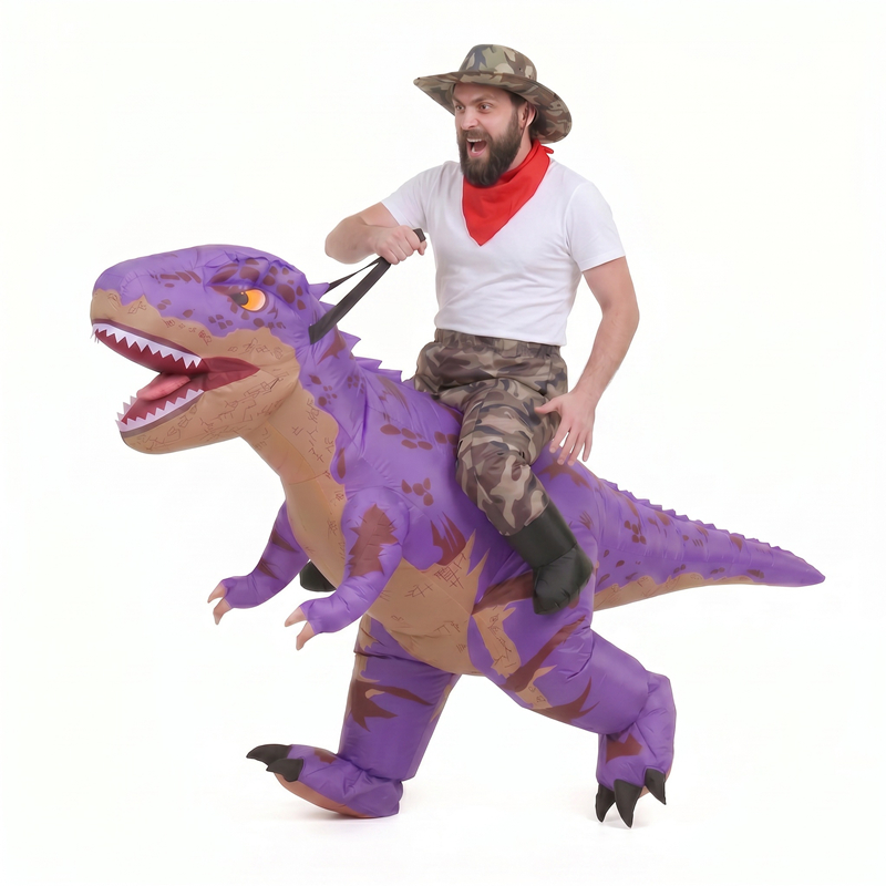 Funny Camo purple T-Rex Inflat - Inflatable Dinosaur Costume Adult 评论和价格