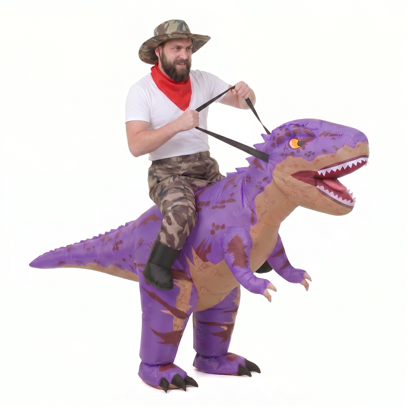 Funny Camo purple T-Rex Inflat - Inflatable Dinosaur Costume Adult 评论和价格