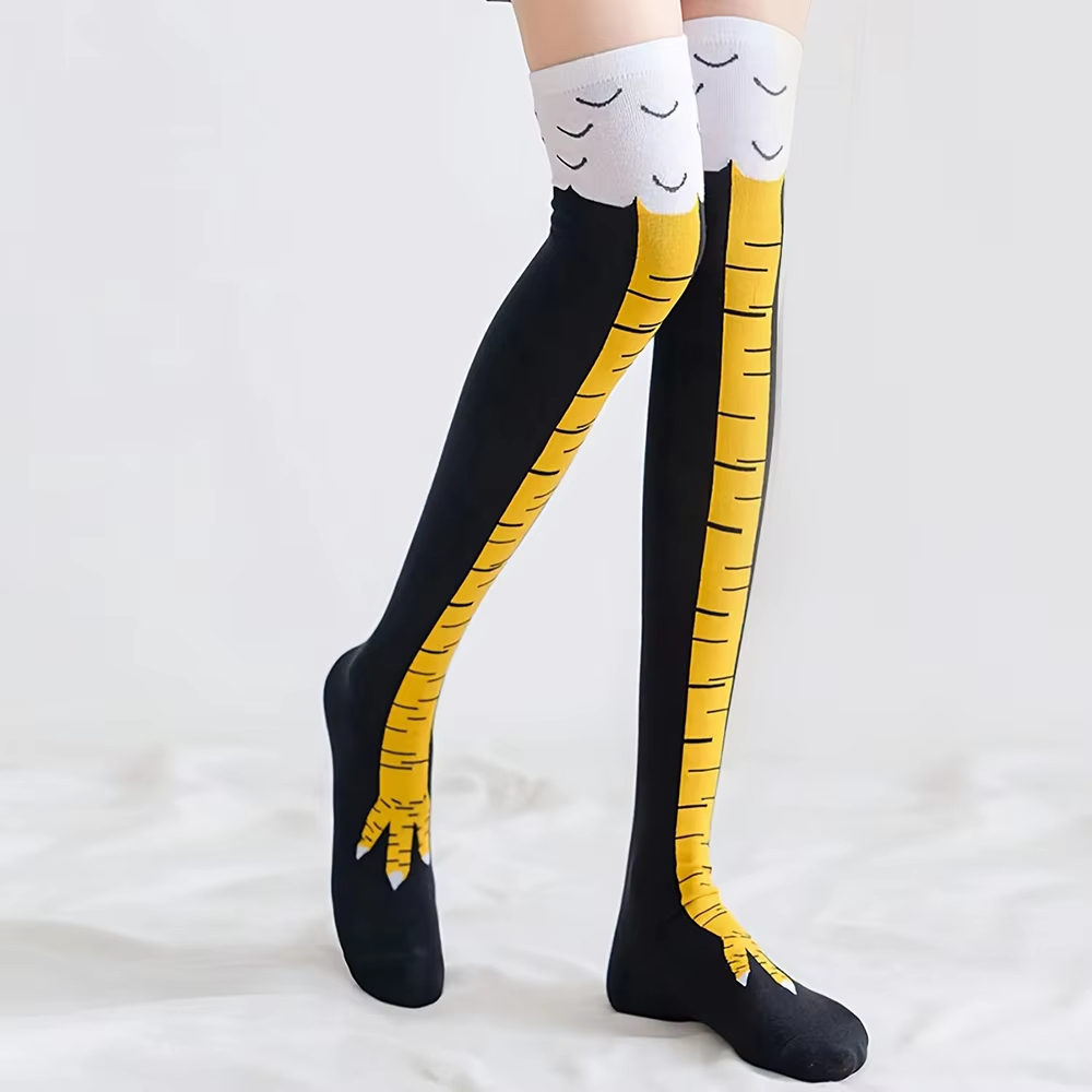 Women Thigh High Stockings Chi - Funny Chicken Leg Socks 评论和价格