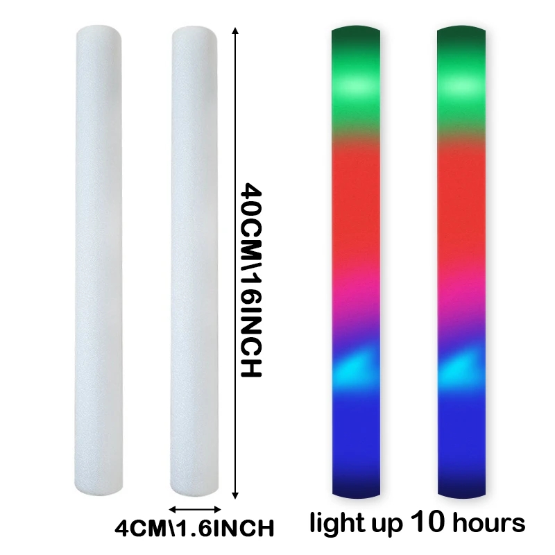 30/50 Pcs Led Foam Bar Glow In - Flashing Led Foam Sticks Party 评论和价格