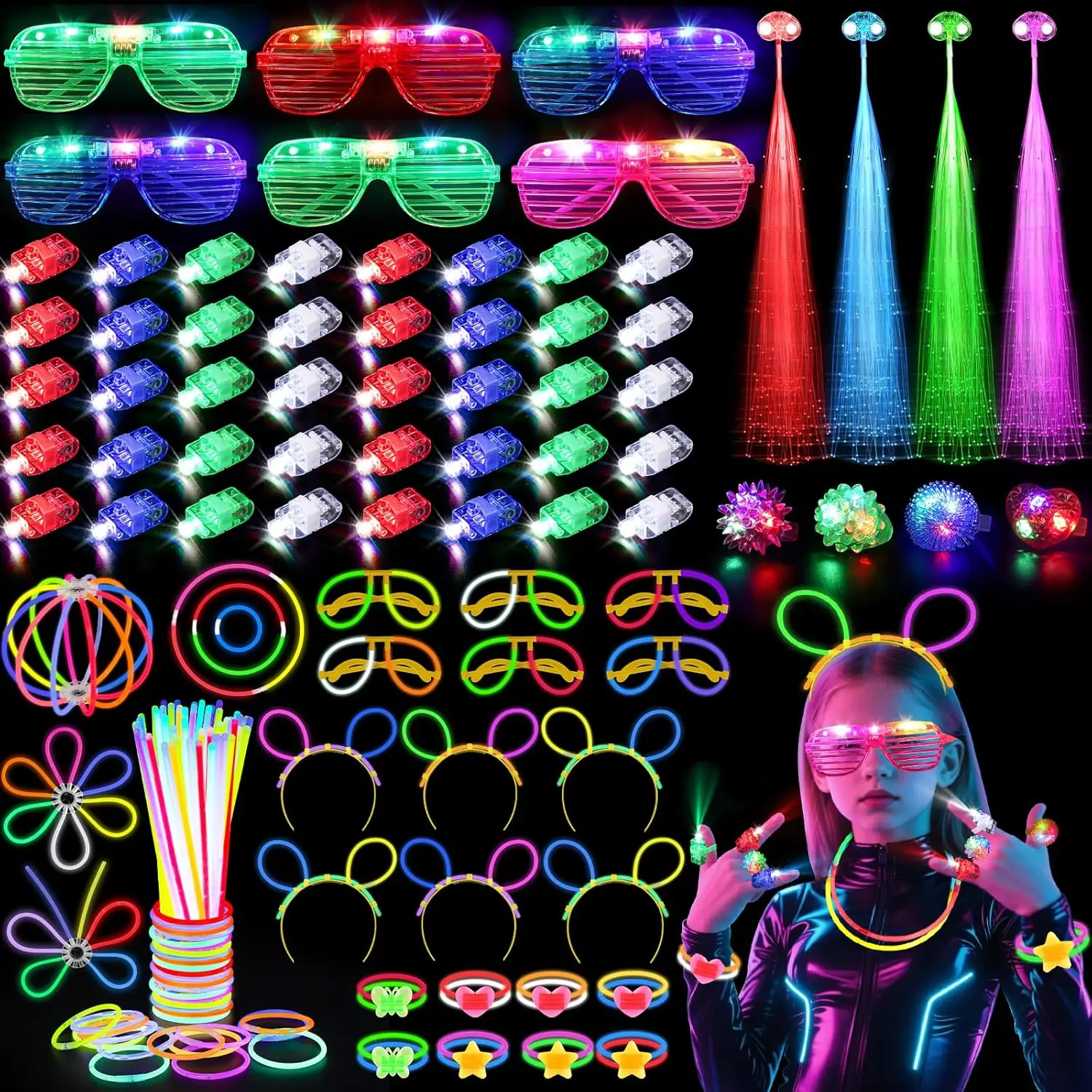 128PCS Light Up Glasses LED Ha - Glow In The Dark Party Glasses 评论和价格