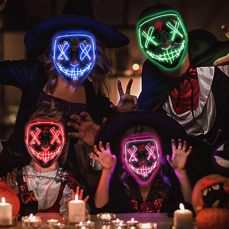 Scary Halloween Cosplay Light  - Led Purge Mask Halloween 评论和价格