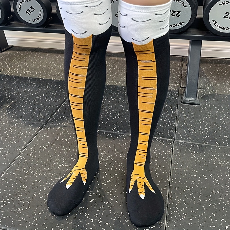 1/2 Pairs Women Knee High Sock - Funny Chicken Leg Socks 评论和价格