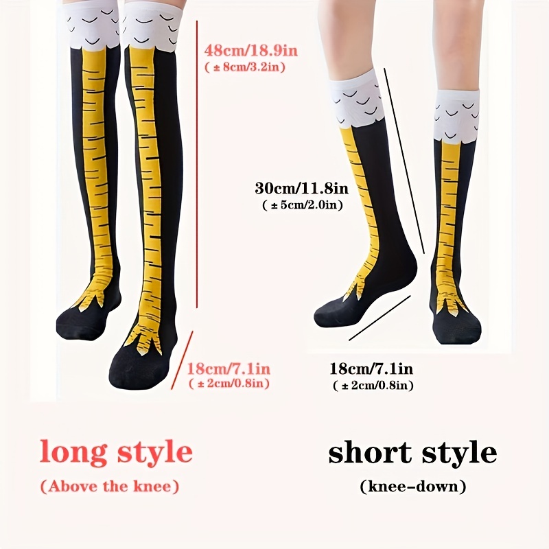 1/2 Pairs Women Knee High Sock - Funny Chicken Leg Socks 评论和价格