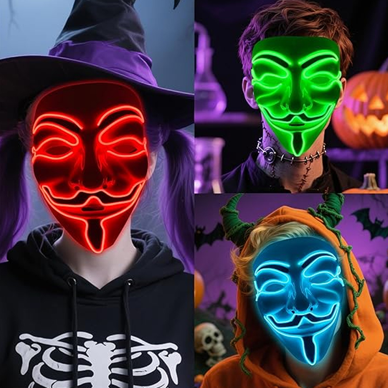 Vendetta LED Mask Movie Theme  - Led Purge Mask Halloween 评论和价格