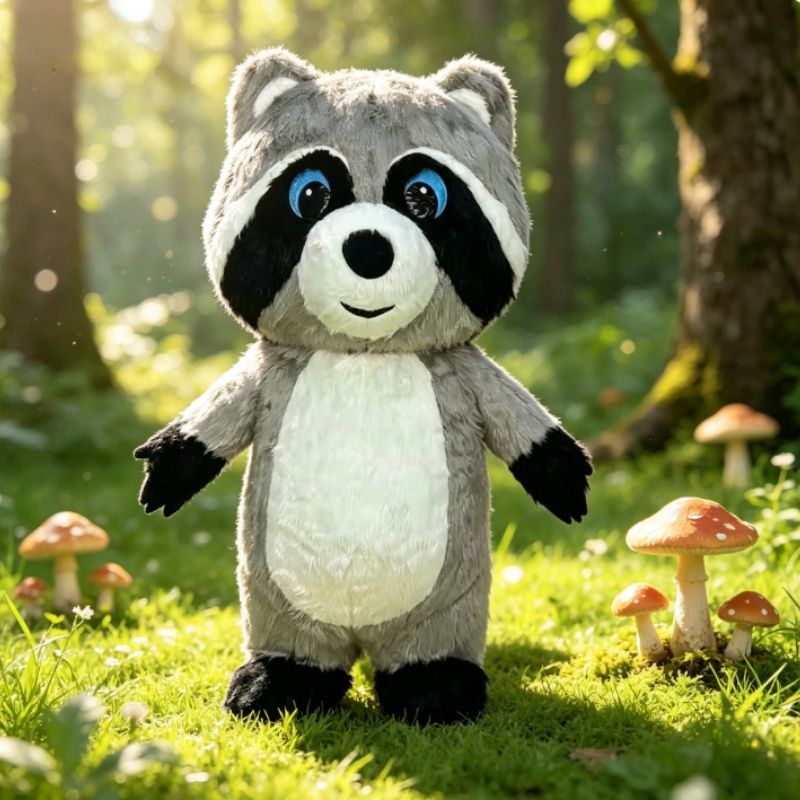 Grey Plush Inflatable Raccoon  - Costumes 评论和价格