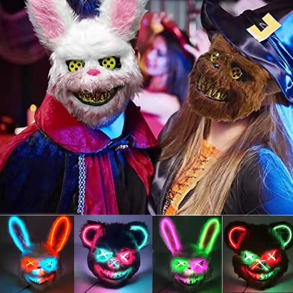 LED Bloody Rabbit Mask Glowing - Led Purge Mask Halloween 评论和价格