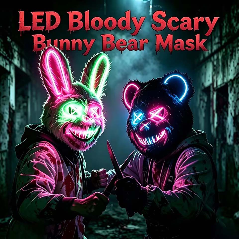LED Bloody Rabbit Mask Glowing - Led Purge Mask Halloween 评论和价格