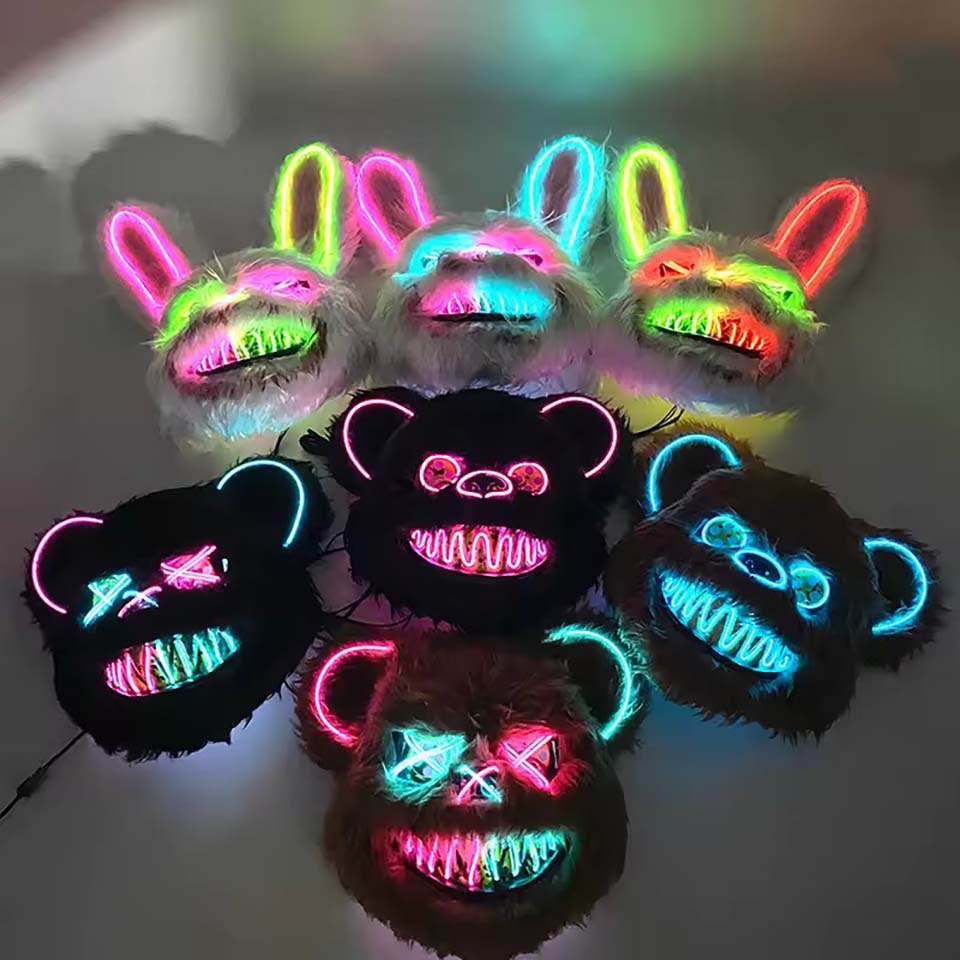 LED Bloody Rabbit Mask Glowing - Led Purge Mask Halloween 评论和价格
