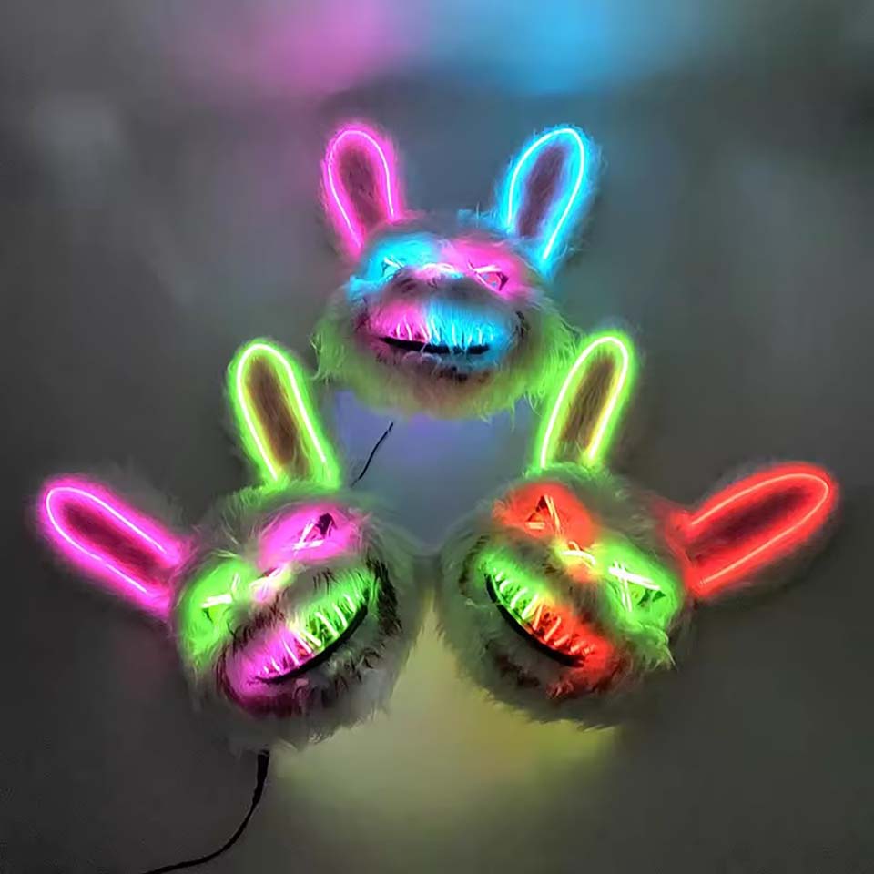 LED Bloody Rabbit Mask Glowing - Led Purge Mask Halloween 评论和价格