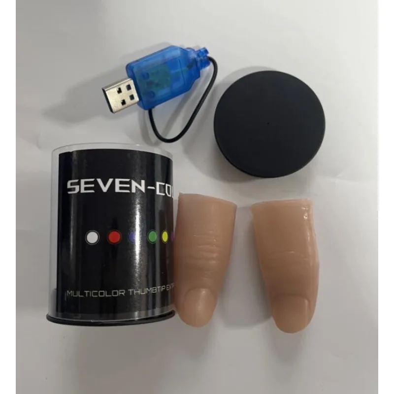Seven Colors LED Light Thumb T - Thumb Tip Magic Trick Set 评论和价格