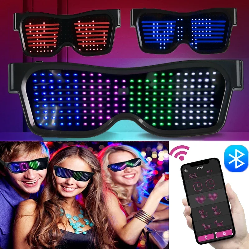 Multilingual LED Glasses Bluet - Glow In The Dark Party Glasses 评论和价格