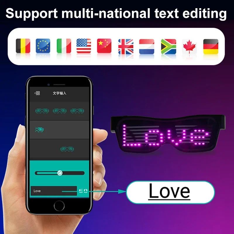 Multilingual LED Glasses Bluet - Glow In The Dark Party Glasses 评论和价格