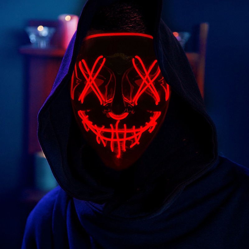 Halloween Neon Led Purge Mask  - Led Purge Mask Halloween 评论和价格