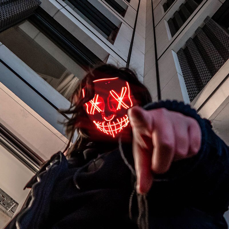 Halloween Neon Led Purge Mask  - Led Purge Mask Halloween 评论和价格